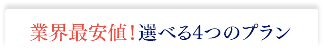 業界最安値！選べる4つのプラン